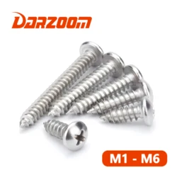 10-100pcs M1 M1.2 M1.4 M1.7 M2 M2.2 M2.6 M3 M4 M5 M6 stainless steel iron Cross pan head self-tapping screws