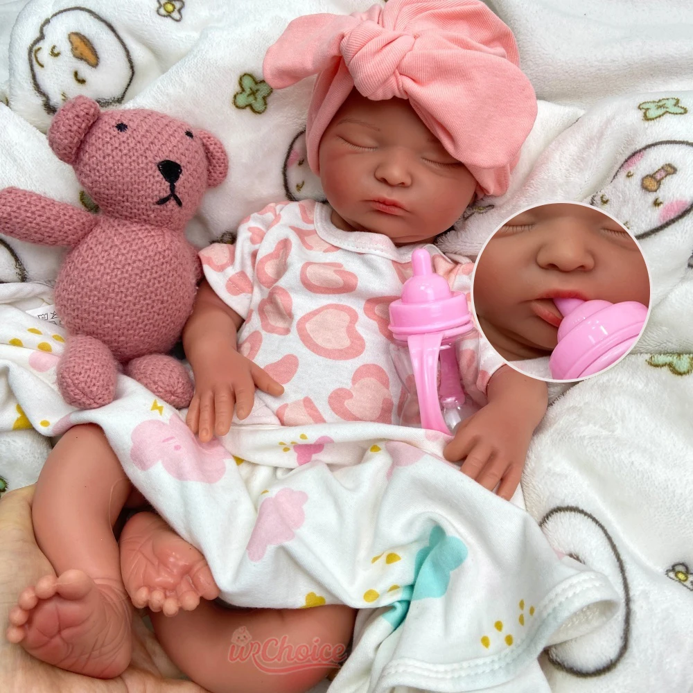 Reborn Baby Doll Silicone Realistic - Boneca reborn de silicone lavável de