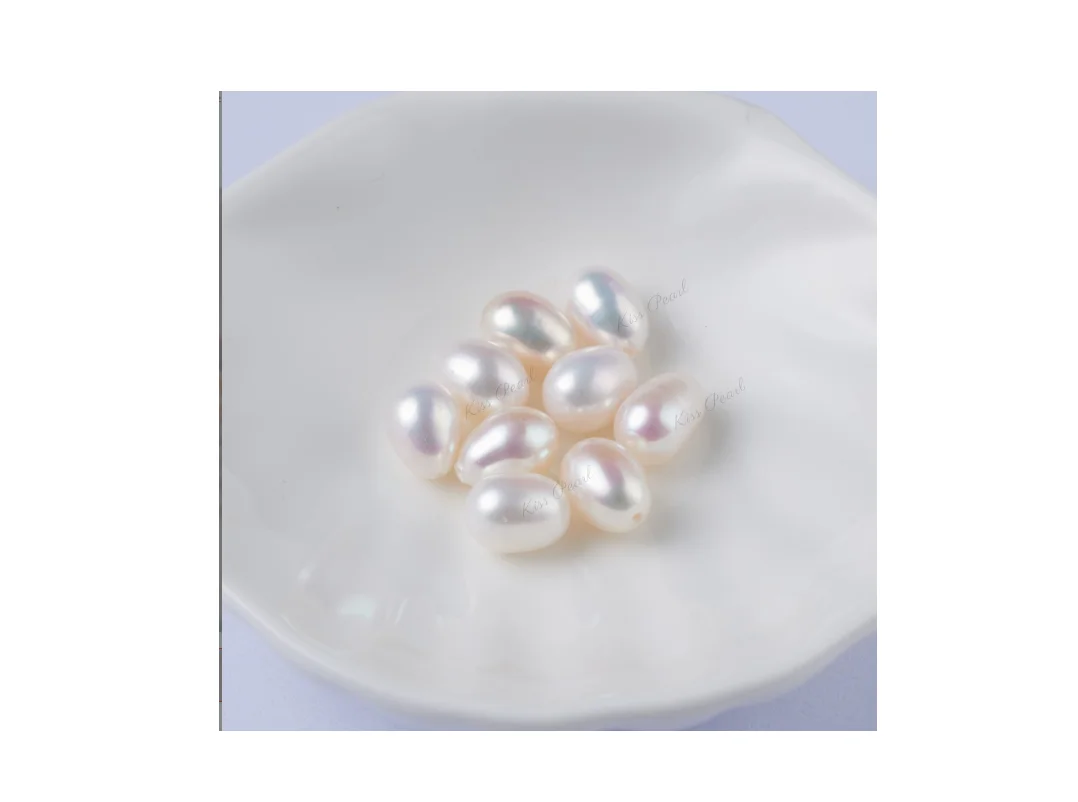 

8x10mm South Sea White Pearl Loose Pearl full Drilled & 9 Pcs Pearls