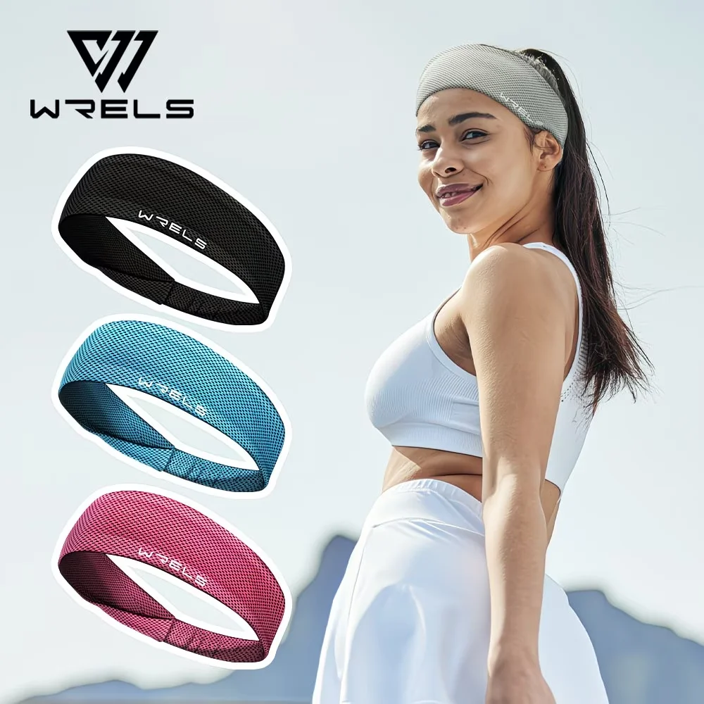 WRELS Breathable Sports Headband Gym Running Tennis Headwrap High Elastic Sports Sweatband Men Woman Yoga Soft Sweat Hair Bands