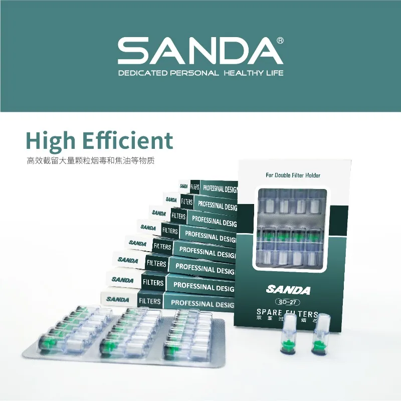 

SD-27 24pcs Double filter Cigarette core Filter Cartridge Replacement type Cigarette Holder filter Tobacco Filter Accessories
