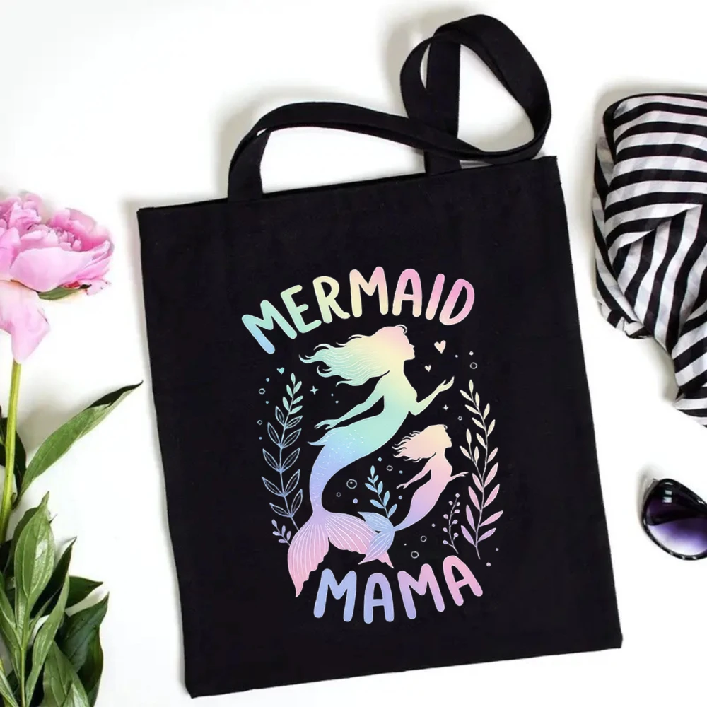 Our First Mother's Day Mummy & Poppy 2025 Canvas Tote Bag, Cute Strawberry Design, Reusable Shoulder Bag