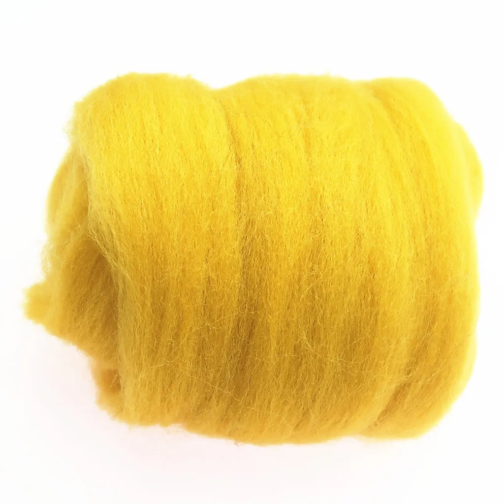 10/50/100g Yellow Series Wool Fibre Flower Animal Toy Wool Felting Handmade Spinning DIY Craft Materials Tool Felt Christmas