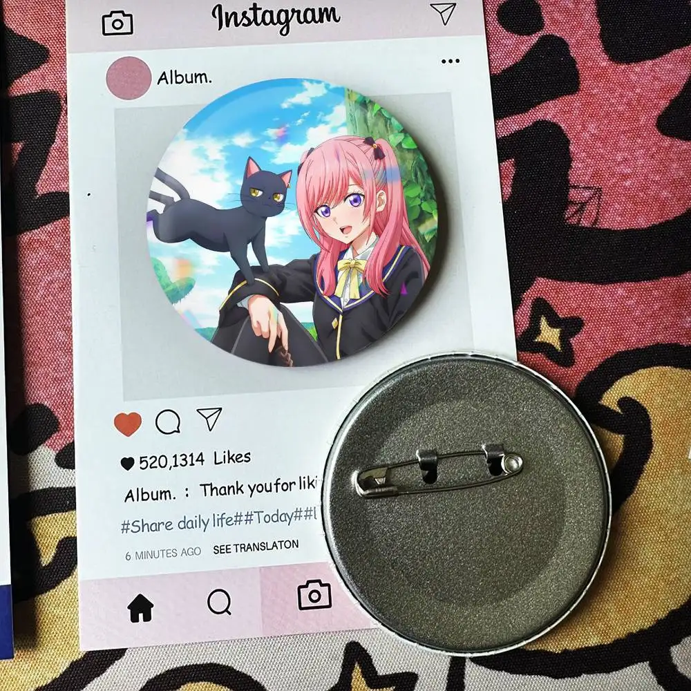 Black Cat and Witch Classroom Laser Badge Creative Pins Brooch for Bag Clothes Hat Decor Gifts Fans Collect