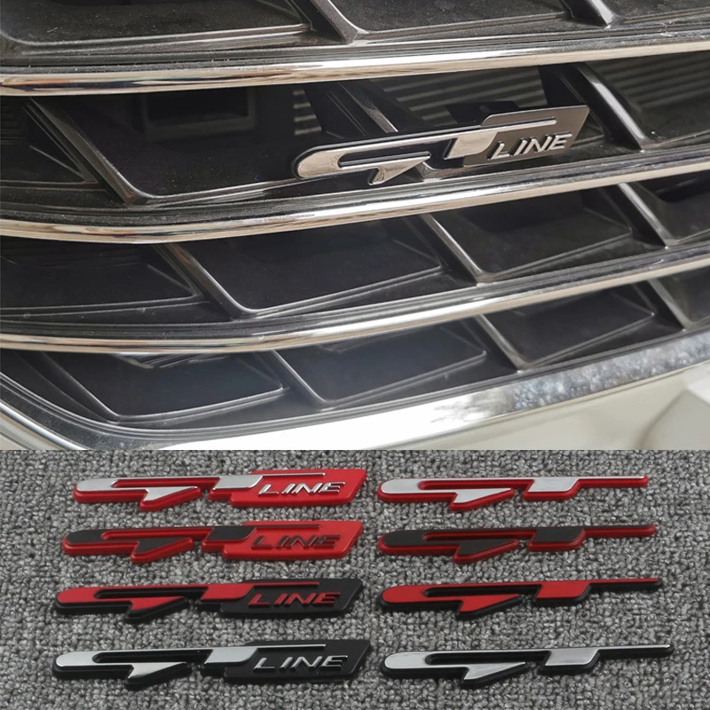 Car Front Grill Emblem Sticker Accessory For GT-Line Sportage Ceed Rio Picanto Sorento Soul Cerato Venga Forte K9 Cadenza Optima