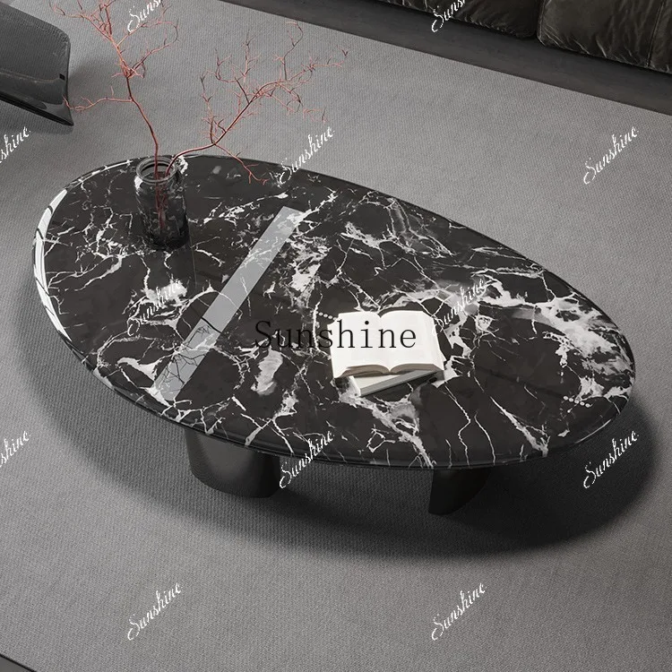 Microcrystalline stone coffee table living room marble 2024 new light luxury high-end coffee table  FT