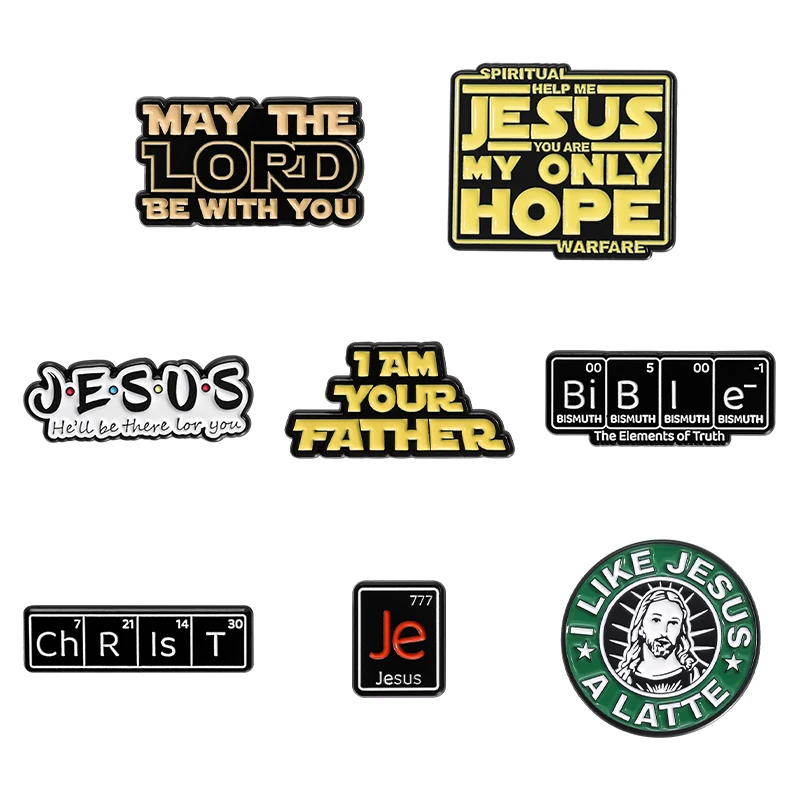 Faith in Jesus Christ Enamel Pins Custom MAY THE LORD BE WITH YOU Brooches Lapel Badges Jewelry Gift for Friends