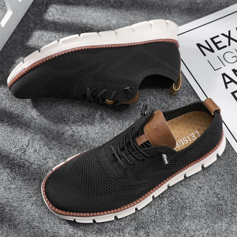 Men's Casual Dress Shoes Fashion Walking Sneakers Mesh Business Oxfords Work Lightweight Soft Sole