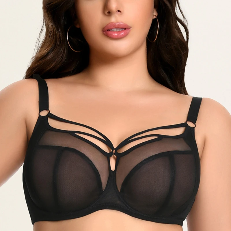 Womens Bandage Minimizer Bra Full Coverage Non Padded Underwire Female Breathable Large Size Sexy Lingerie 38 40 42 DD FF GG HH