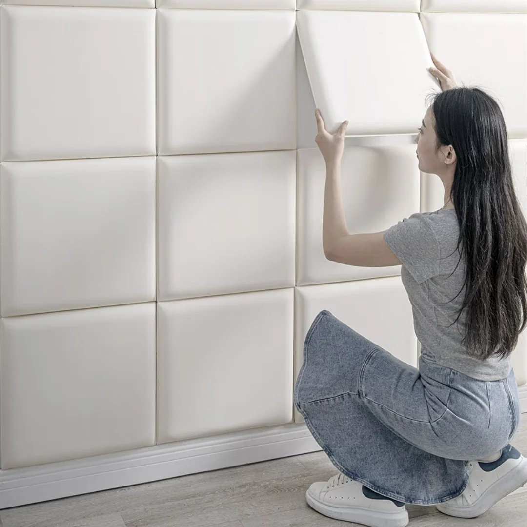 1pc Bed Headboards Soft Wall Panels Anti-Collision Self-Adhesive Morden Bedroom Furniture Tatami Decor Stickers