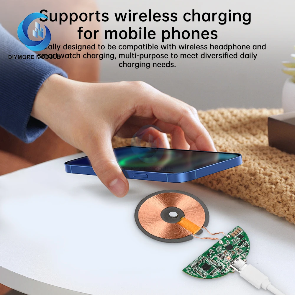 15W Wireless Charging 3 in 1 Cell Phone Transmitter Module PCBA Car QI Smart Wireless Charging Can Charge Headset Watch Charger