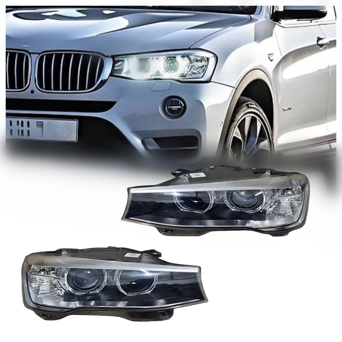 

Для BMW X3 F25 X4 F26 XDrive20i: Светодиодные фары (LED) с цветовой температурой 6000K, модели 2017-2020 годов