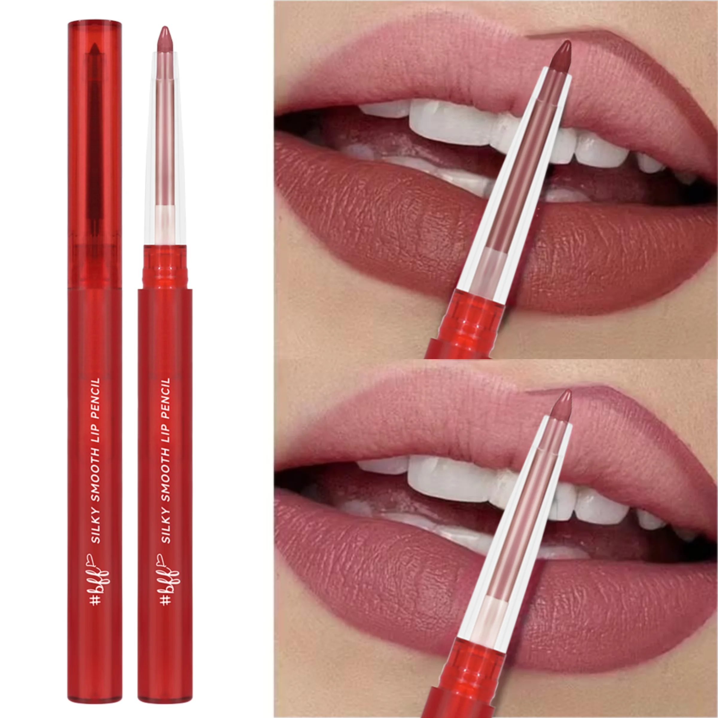 1PC Vibrant Colors Lip Liner, Colorfast, Easy to Color, Waterproof, , Not Sticky, Lightness, Portable Travel Makeup