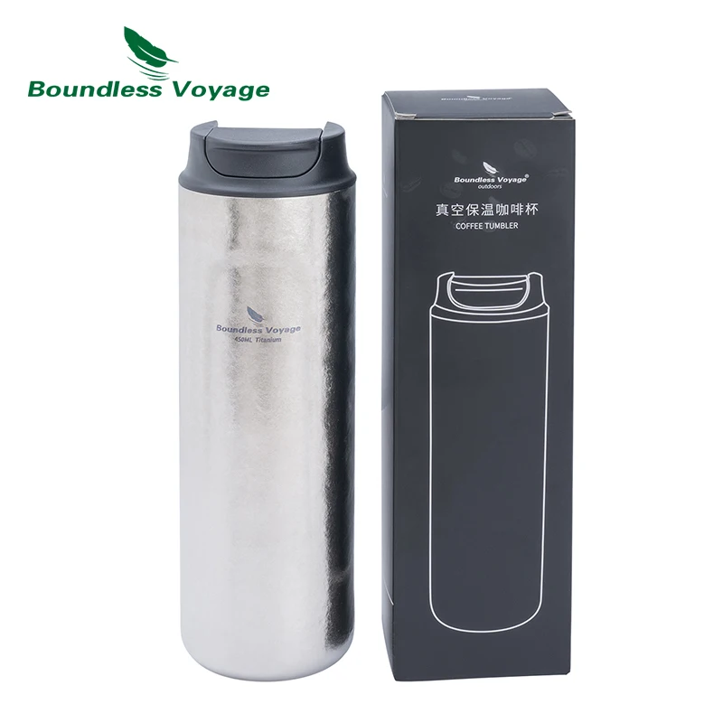 Imagem -04 - Boundless Voyage 450ml Titânio Imprensa Francesa Copo de Café Garrafa Térmica com Tampa Dupla Parede Garrafa de Água Isolada Caneca Ti3255d