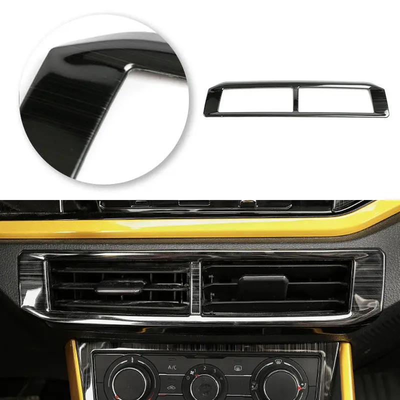 

Stainless Steel Accessory For VW Polo 2019 2020 Car Center Control Air Conditioner Air Outlet Vent Frame Cover Protective Trim