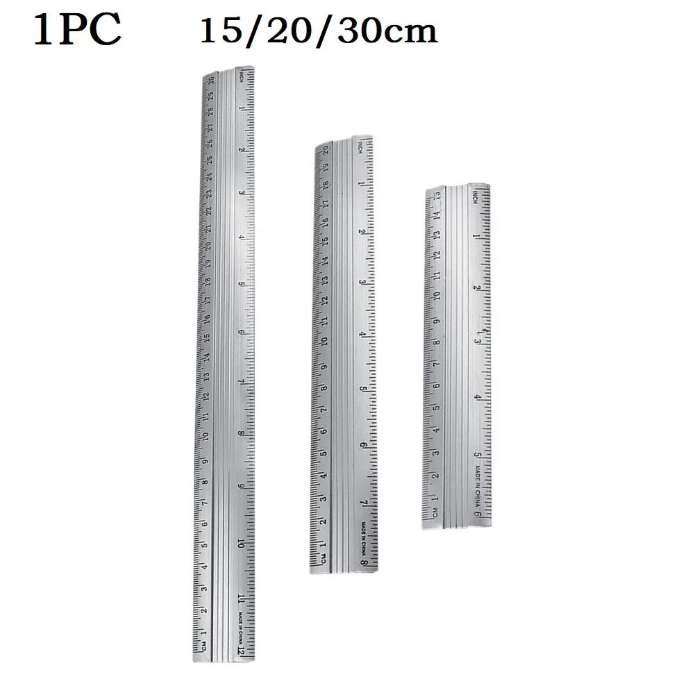High Quality 1Pc Aluminum Alloy Handle Tools Ruler Dual Scale Ruler 1Pc Aluminum Alloy Dual Scale Straight Ruler