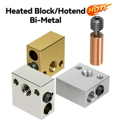 CR10 подогреваемый блок алюминиевый латунный медный экструдер Hotend Bi-Metal Heatbreak Throat для 3D принтера Ender 3