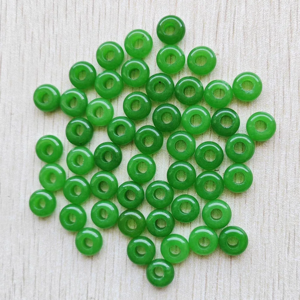 

Fashion good quality natural malay jade round big hole beads 10mm Charms for Bracelets necklaces jewelry making 50pcs wholesale