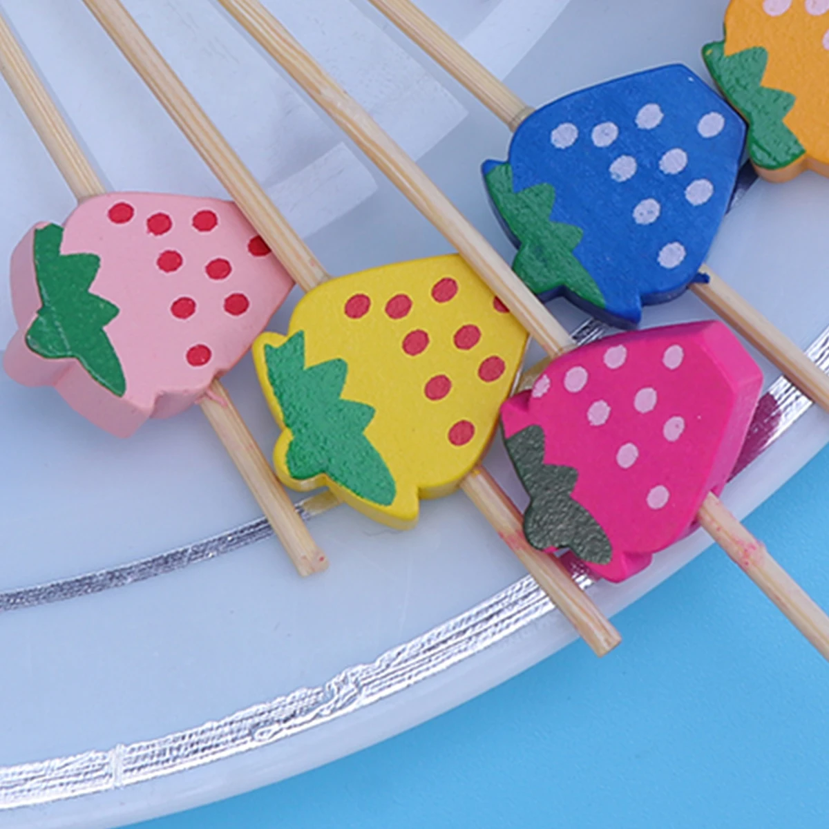 

100pcs Bamboo Fruit Picks Eco-Friendly Wooden Food Sticks Appetizer Cocktail Party Supplies Drink Toothpicks For Wedding