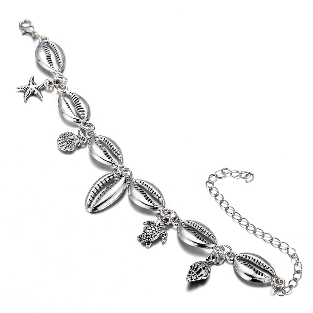 

Women Anklets Sea Star Shell Ankle Chain Bracelet Silver Stylish Lightweight Comfortable Foot Chain for Ladies Gift