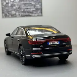 1:32 2024 AUDI A8 Alloy Car Model Diecast Metal Vehicles Car Model Sound and Light High Simulation Collection Childrens Toy Gift