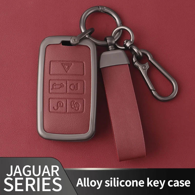 

Metal Leather Car Key Case Cover For Land Rover Range Rover Evoque Discovery Sport Velar For Jaguar XE XF E-Pace F-Pace Keychain