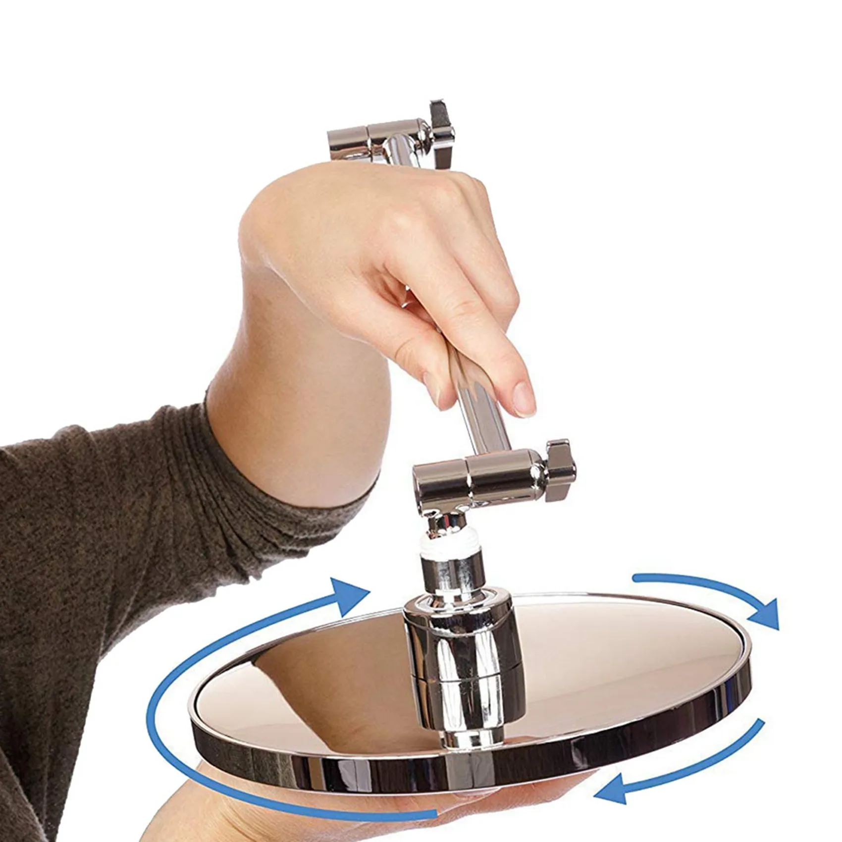 Extensão de braço de chuveiro ajustável ABFU-2X, braço de extensão de cabeça de chuveiro de latão com acabamento cromado altamente polido 11 + polegadas