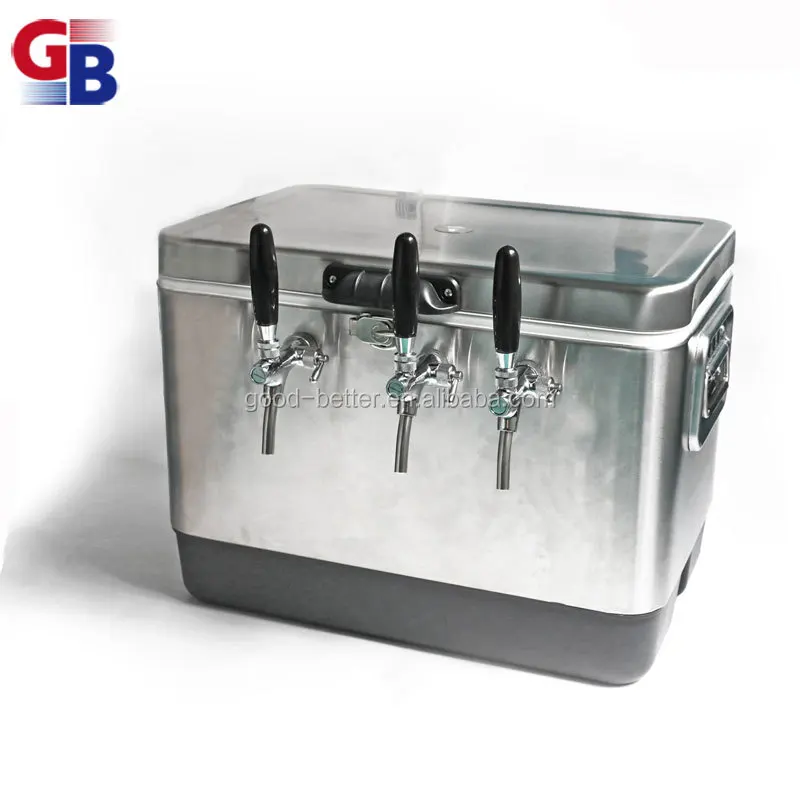 GB1110103 Hot Selling Single 304 Stainless Steel 50L Four Taps Beer Coil Jockey Cooler Box