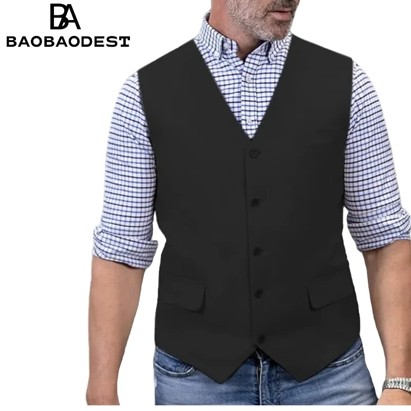 

Men's Linen Wedding Vest | Summer Elegant Waistcoat for Parties & Formal Events (Breathable & Lightweight) Garden Parties