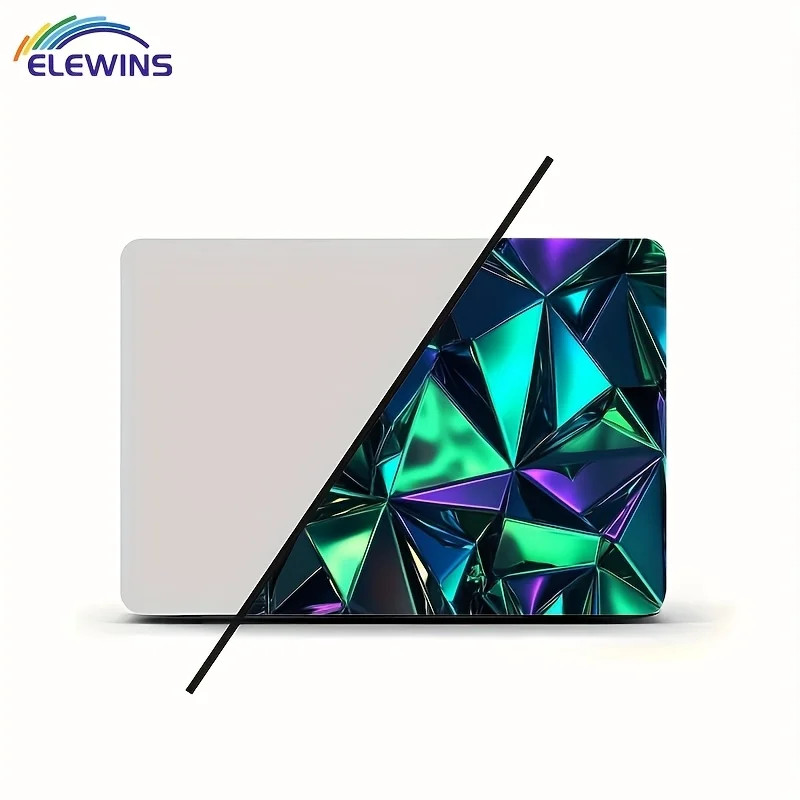 2-Pack laser diamond pattern laptop light beige sticker, self-adhesive art sticker, waterproof and scratch-resistant, suitable