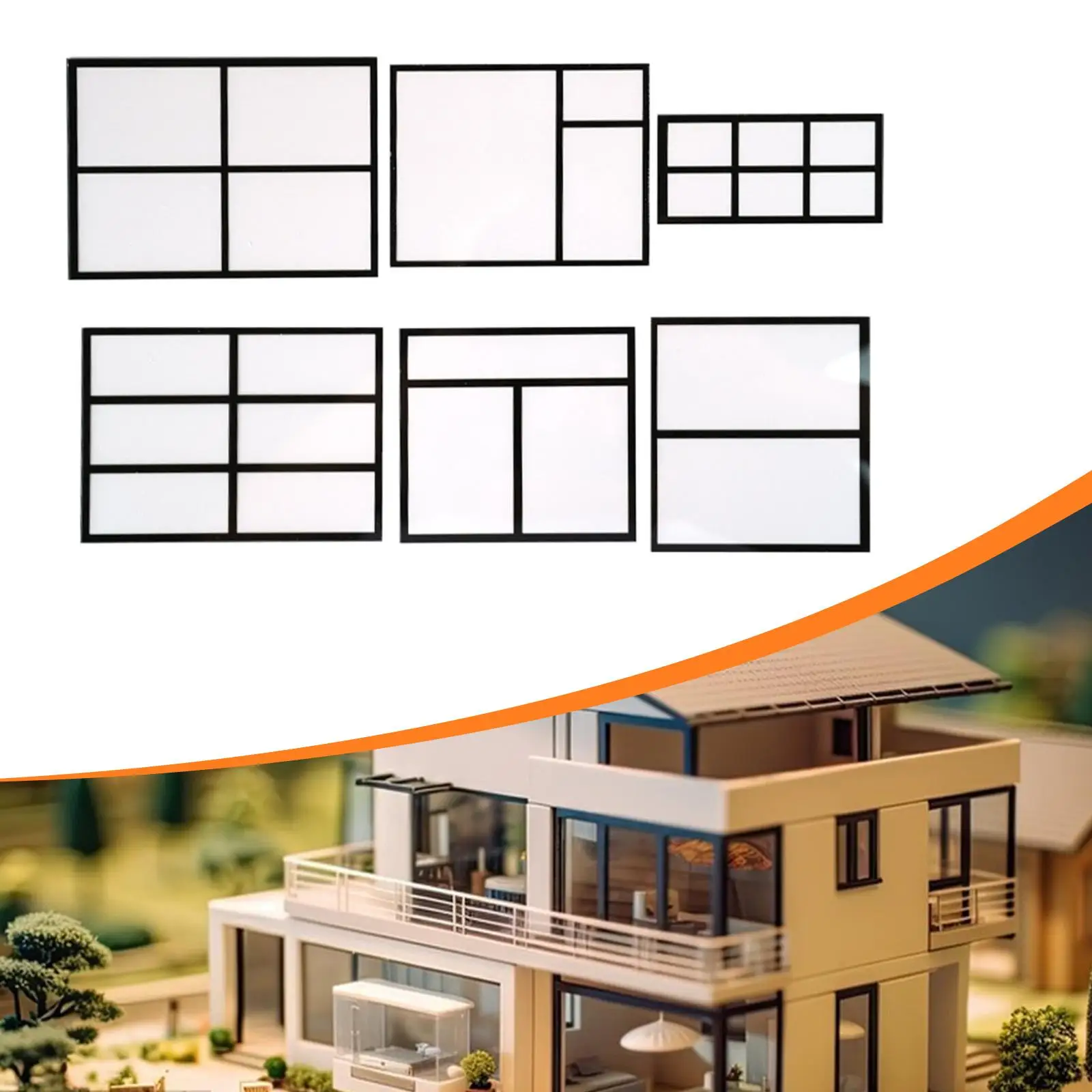 

Window Model Diorama Model Kit,Educational,Creative Play,Mini Building Layout Materials Miniature Window for 1/20 Doll House