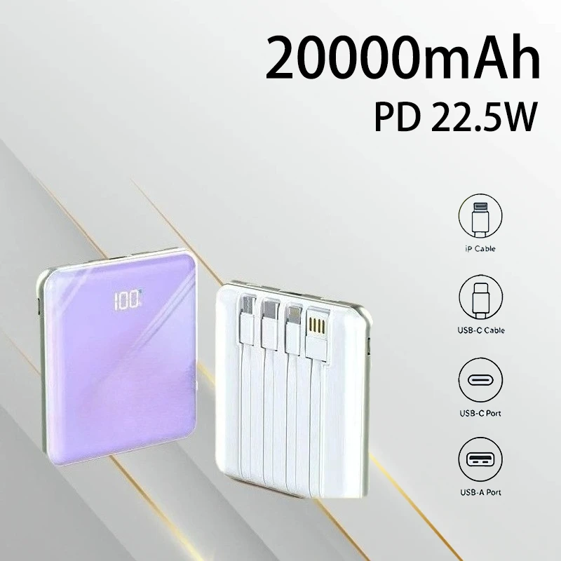 

Mini Power Bank Portable 10000mAh 20000mAh Fast Charging Compact Size Easy to Carry External Battery for Camping Hiking Travel