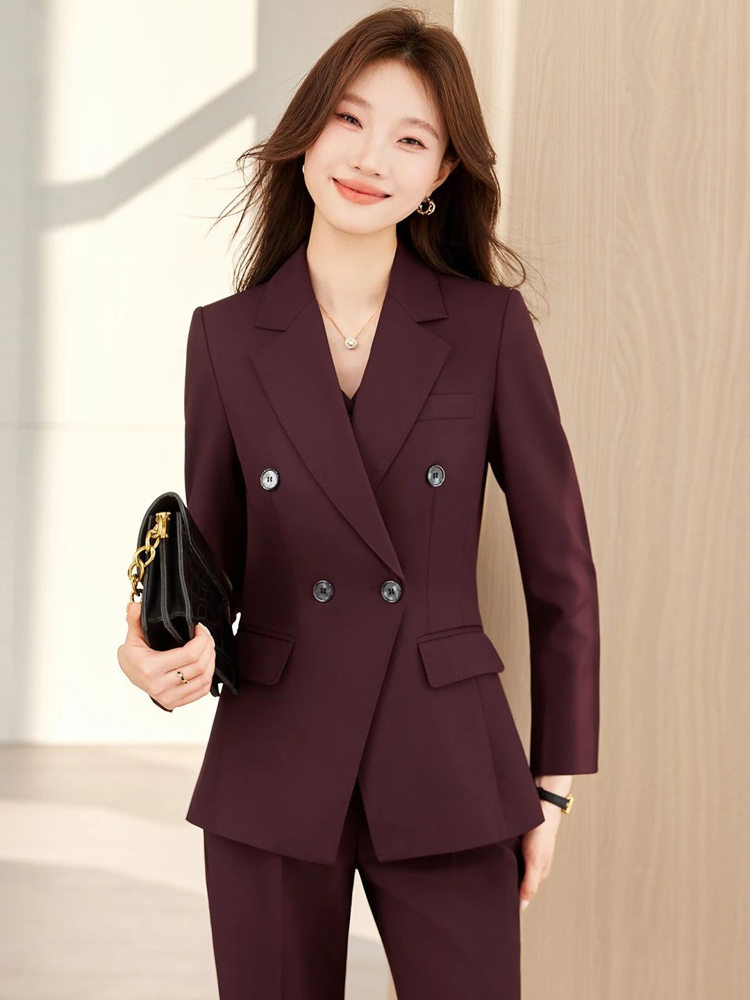 Light Grey Women's Suit Jacket 2026 New Spring Commute Professional Work Uniform High End Career Set Long Sleeve Regular Length
