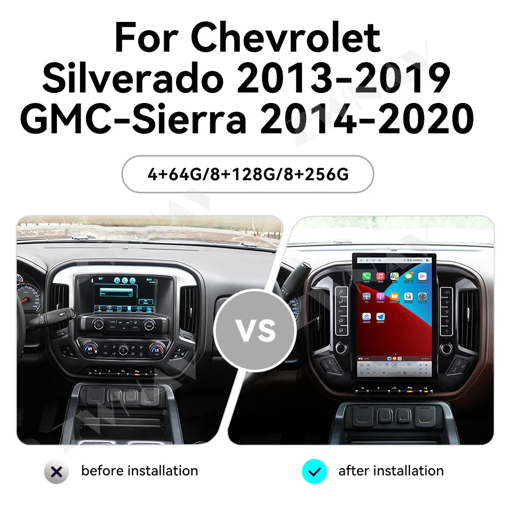 14.5 Inch android 15 For Chevrolet Silverado 2013-2019 GMC-Sierra 2014-2020 car Multimedia Player Wireless Carplay Android Auto