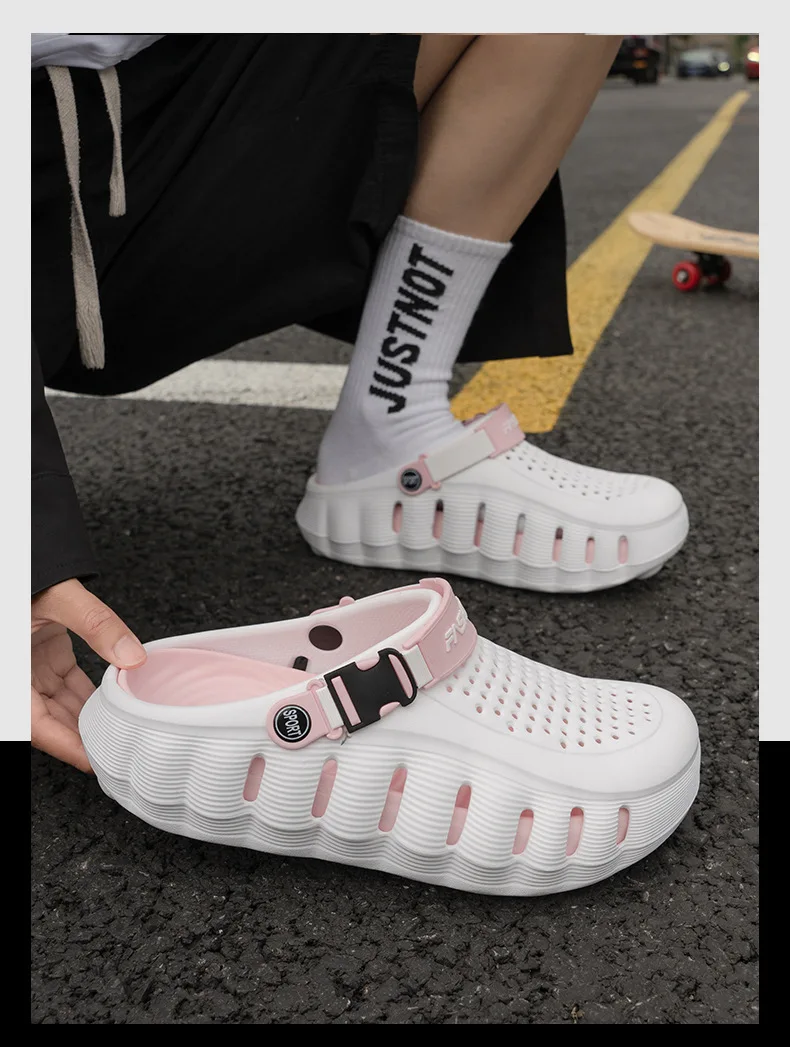 2026 Neue Herren-Lochschuhe, Rutschfeste EVA-Hausschuhe mit Weicher Sohle, Zweifach Tragbar, Coole Slipper, Atmungsaktive Sommer-Outdoor-Strandschuhe – Detail 13