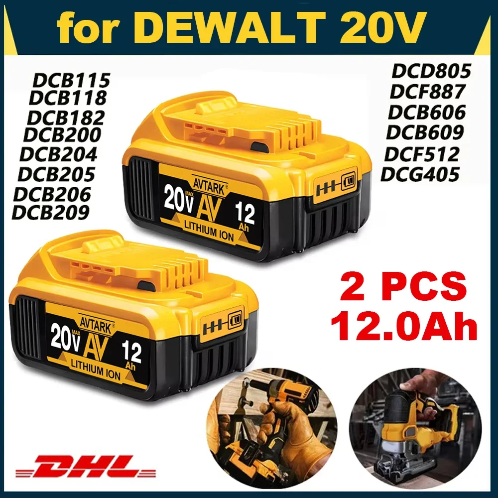 Genuine battery for Dewalt 18V 20V power Tools rechargeable electric tool Accessories Lithium batteries Replace DCB200 DCB184