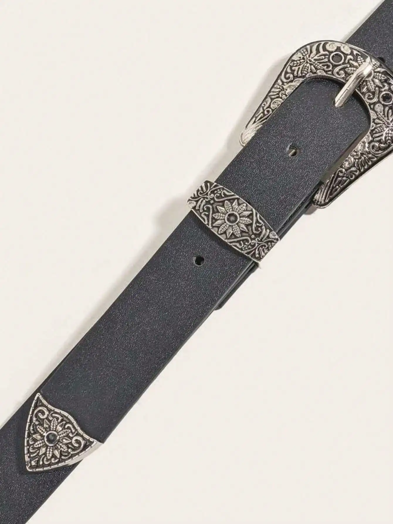 حزام خصر غربي عتيق للنساء ، حزام بإبزيم مزدوج من الجلد الصناعي ، حزام خصر لفستان الجينز #4