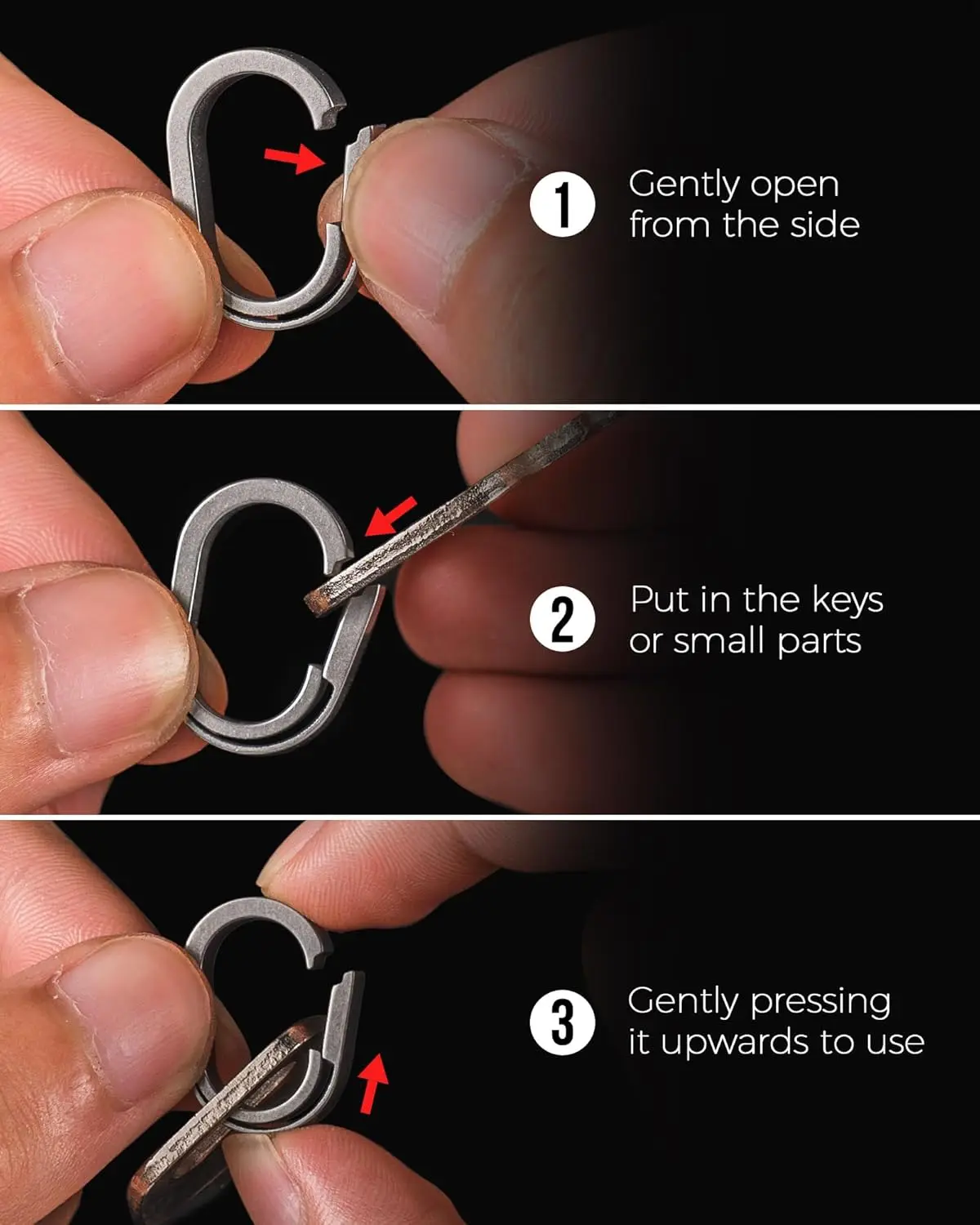 سلسلة مفاتيح صغيرة سريعة الإصدار لتنظيم المفاتيح المنزلية (رمادي-2 * وصلات صغيرة + 3 * 0.86 في حلقات مفاتيح Ti)