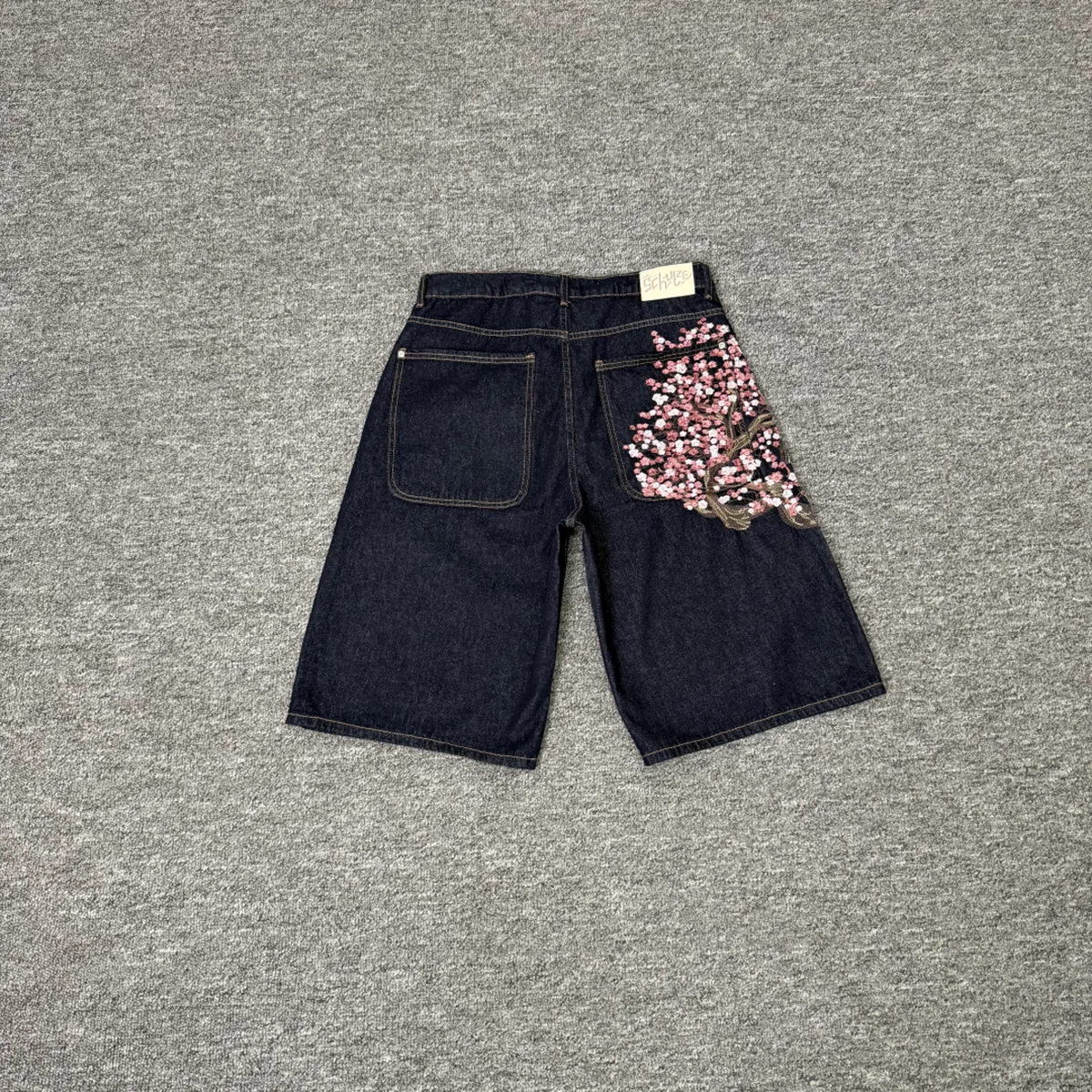 Embroidery On Jeans - High Street Cherry Blossom Embroidery Washed
