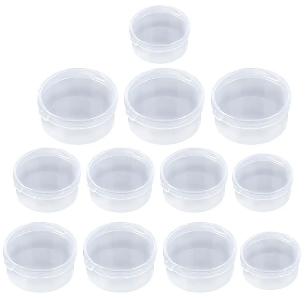

36 Pcs Plastic Storage Boxes Round Containers Lids Transparent Small Jewelry Beads Grids Container Safe Quality