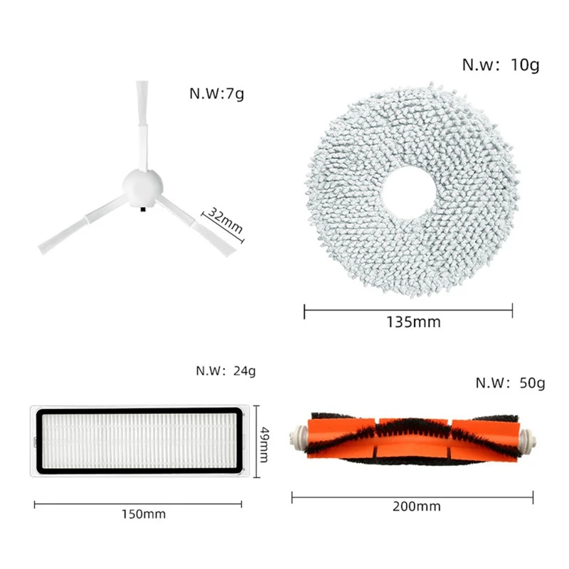 

AC66 For Xiaomi Robot Vacuum X10+ X10 Plus B101GL Spare Parts Accessories Main Side Brush Hepa Filter Dust Bag Mop Cloth