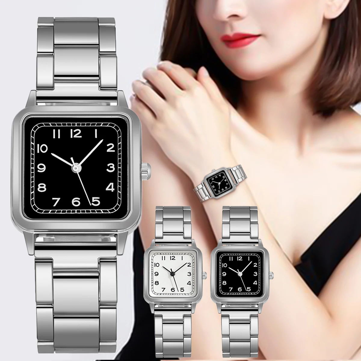 Women's Watches Fashion Square Watch Alloy Strap Luxury Ladies Quartz Wristwatches Female Clock Gift relogio feminino