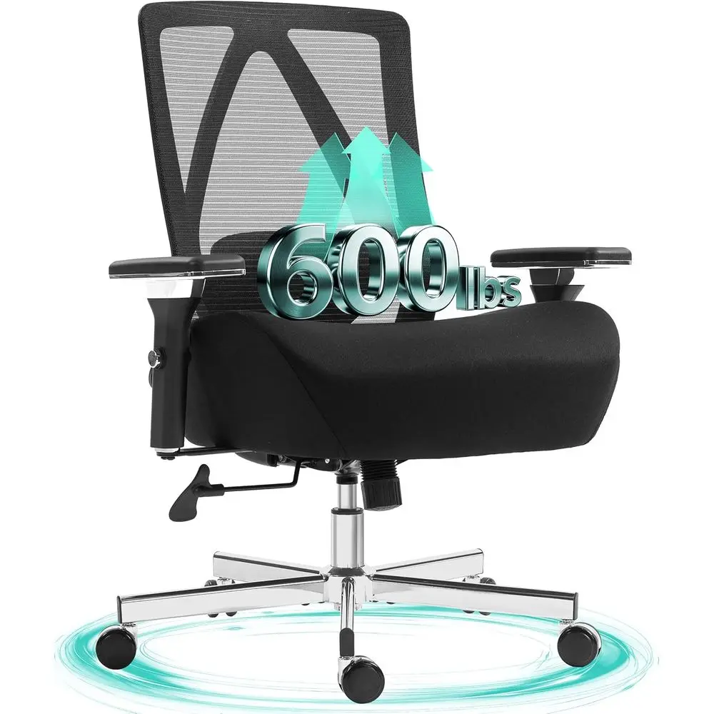 

600LBS Big and Tall OfficeChair,Ergonomic Mesh OfficeChairs with Thicken Oversized Spring Cushion,Executive Computer Desk Chair