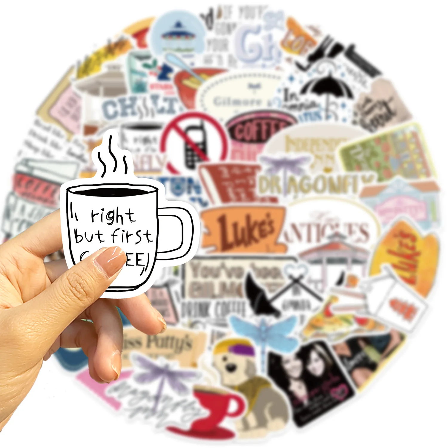 10/52 قطعة Gilmore الفتيات ملصقات التلفزيون الكتابة على الجدران ملصق مضحك الشارات DIY بها بنفسك سجل القصاصات الثلاجة الأمتعة المحمول الغيتار سيارة دراجة سكيت