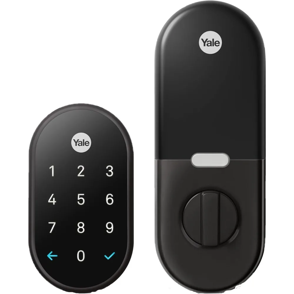 

Nest x Yale Lock - Tamper Proof Smart Lock for Keyless Entry - Keypad Deadbolt Lock for Front Door - Black Suede