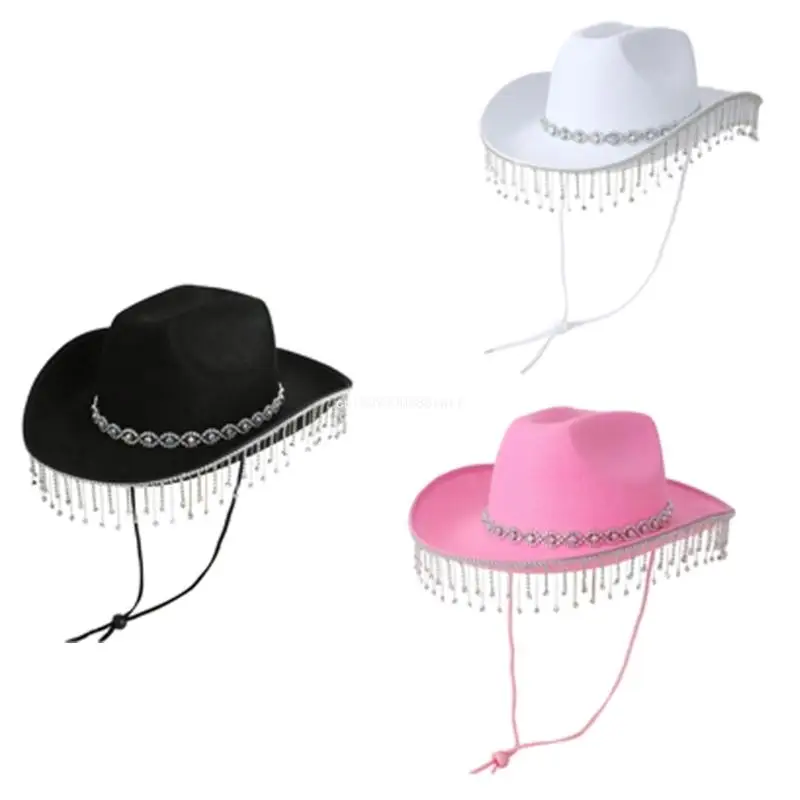 

Bachelorette Party Hat Bride Hat Fringe Glitter Hat Courts Stylish Elegant Hat Dropship