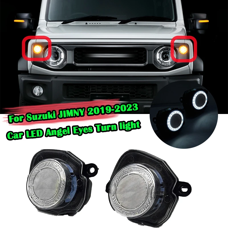 2pcs Car LED Turn light for Suzuki JIMNY JB64 JB74 2019 2020 2021 2022 2023 Angel Eyes Front Turn Signal