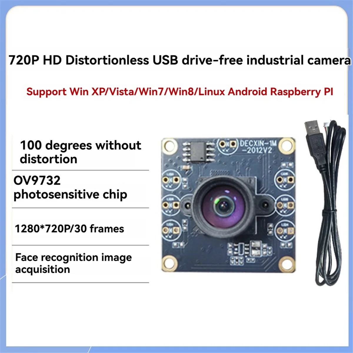 4 قطعة وحدة كاميرا 100 درجة 1MP OV9732 1280x720 USB سائق مجاني التركيز اليدوي مع كابل 2 متر ل WinXP/7/8/10