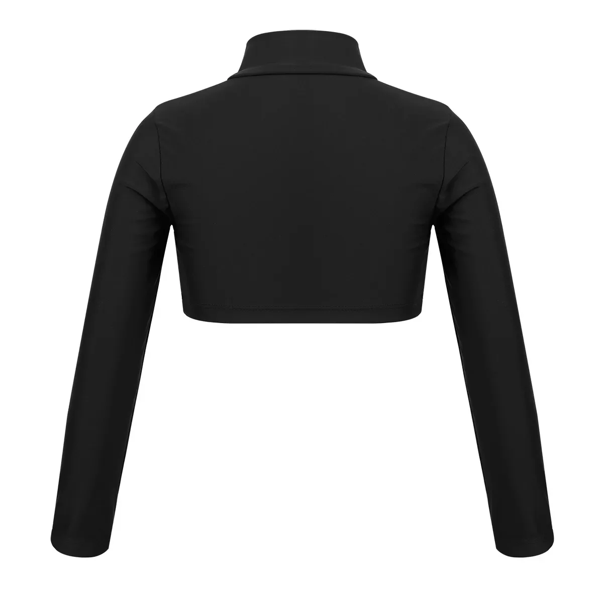 Bambini ragazze danza classica Top tinta unita maniche lunghe ginnastica allenamento Crop Top per lo sport Fitness danza spettacolo teatrale