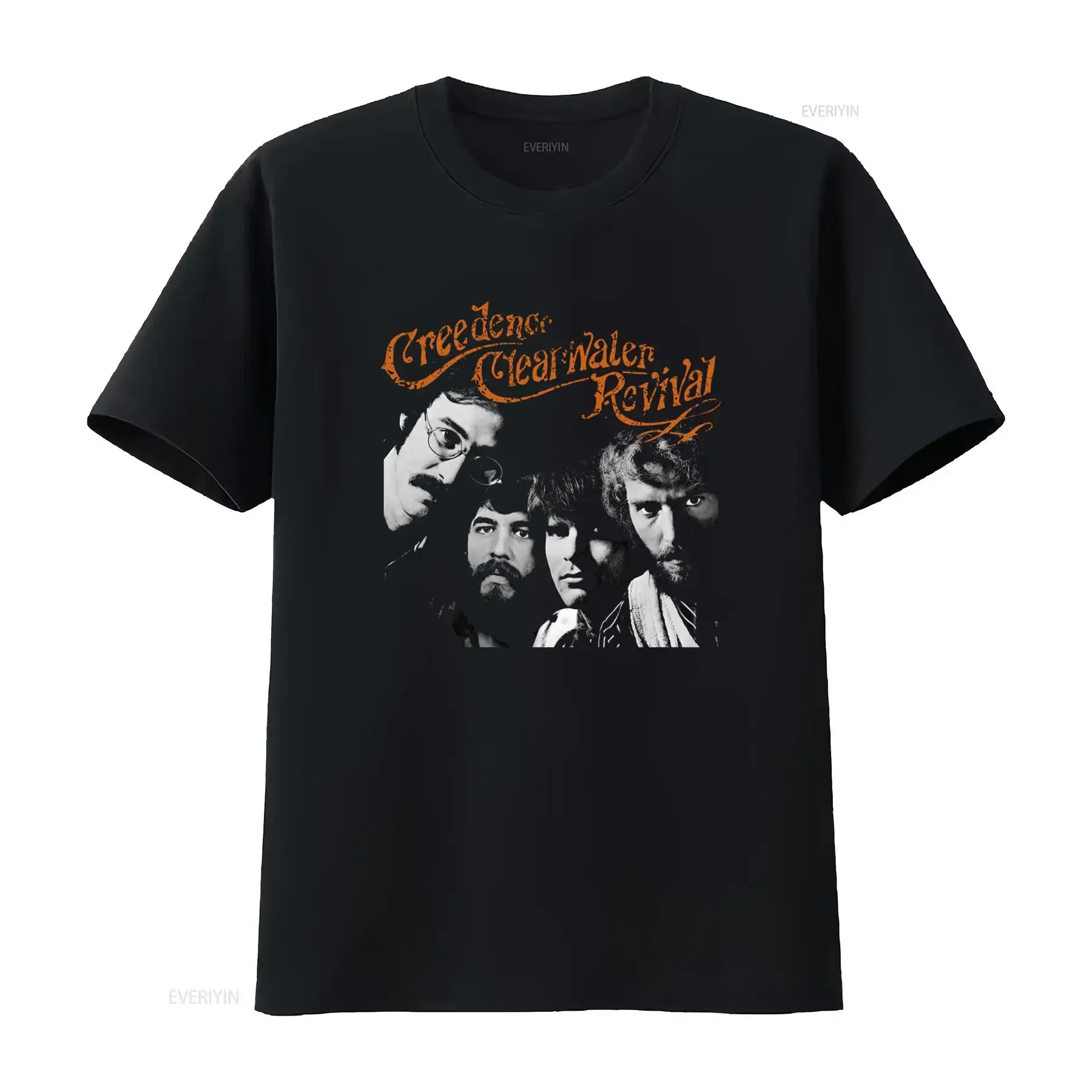 Creedence Clearwater Revival Licensed Band T Shirt Retro Rock Design for Music Fans vintage Washed Slightly homme Casual